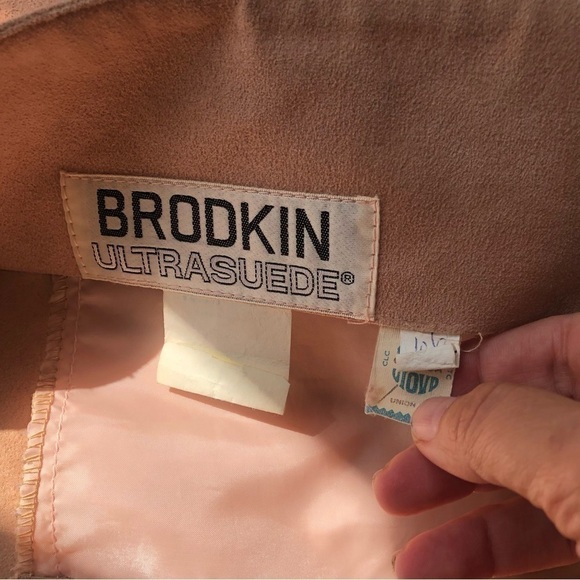 VINTAGE Brodkin Ultrasuede beige jacket camel size medium lightweight - Picture 3 of 7